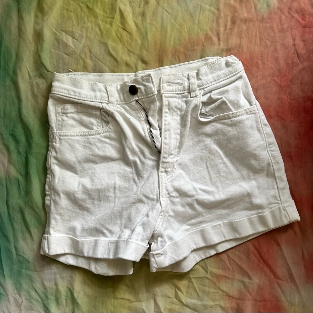 American Apparel White Denim Shorts